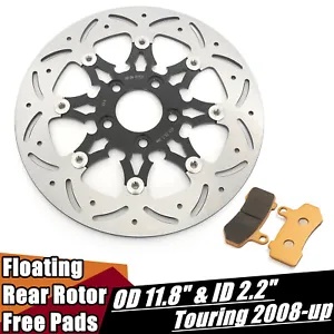 リア ブレーキ ローター 11.8 インチ パッド付き ツーリング バガー ロード グライド FLTRX ストリート グライド FLHX Rear Brake Rotor 11.8" w/ Pads Touring Bagger Road Glide FLTRX Street Glide FLHX