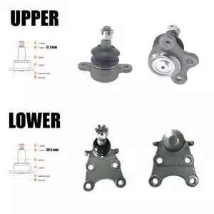いすゞ D-MAX ホールデン ロデオ 4WD UTE ピックアップ 2002-2011 用ロアアッパーボールジョイント LOWER UPPER BALL JOINTS FOR ISUZU D-MAX HOLDEN RODEO 4WD UTE PICKUP 2002-2011