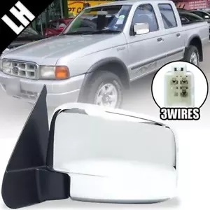 フォードレンジャーマツダ B シリーズ 99-02 LH 左サイドミラー電動 3 ワイヤークローム FOR FORD RANGER MAZDA B-SERIES 99-02 LH LEFT SIDE MIRROR ELECTRIC 3WIRES CHROME
