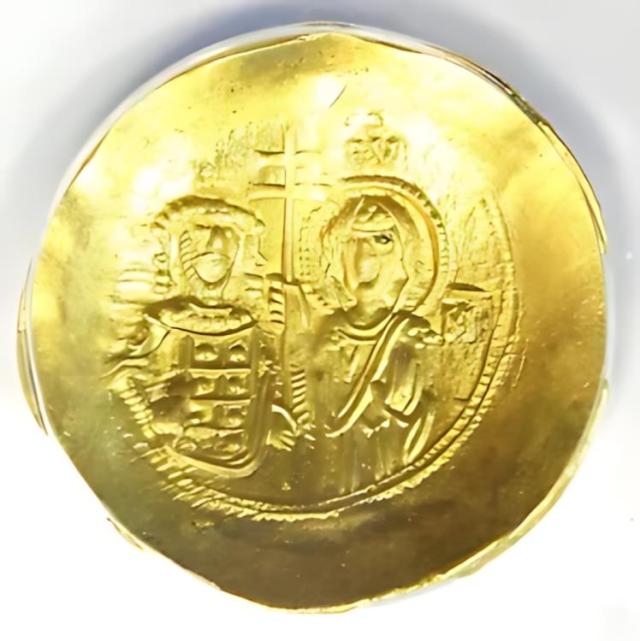 ジョン II AV ゴールド ハイパーパイロン キリスト ビザンチン コイン 1118-1143 AD - ANACS AU58