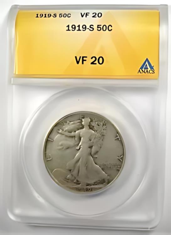 1919 S ウォーキング リバティ シルバー ダラー 1919-S ウォーキング