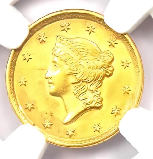 1852 リバティ ゴールド ダラー G$1 コイン - 認定 NGC 未流通詳細