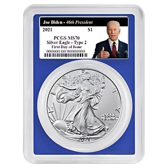 2021 $1 タイプ 2 アメリカン シルバー イーグル PCGS MS70 FDOI
