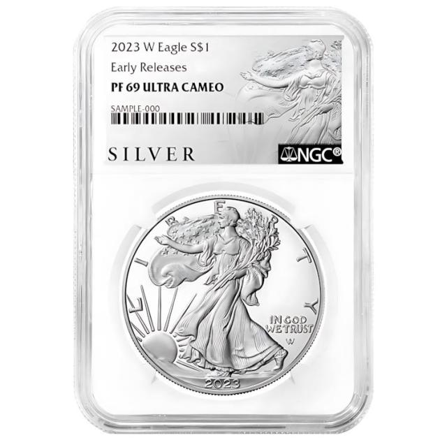 2023-W プルーフ $1 アメリカン シルバー イーグル NGC PF69UC