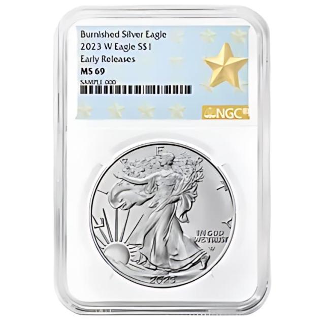 2023-W 光沢仕上げ $1 アメリカン シルバー イーグル NGC MS69 ER
