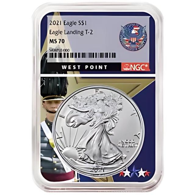 2021 $1 タイプ 2 アメリカン シルバー イーグル NGC MS70 ウエスト