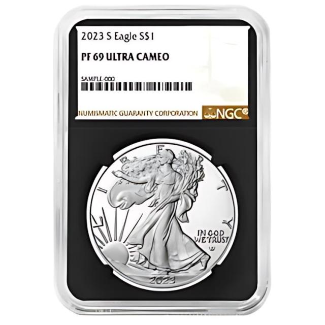 2023-S プルーフ $1 アメリカン シルバー イーグル NGC PF69UC ブラウン ラベル レトロ コア