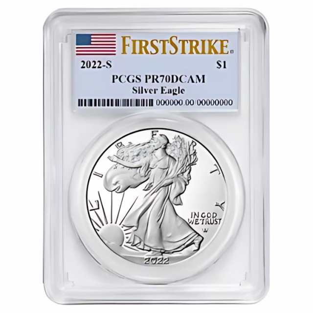 2022-S プルーフ $1 アメリカン シルバー イーグル PCGS PR70DCAM FS フラグ ラベル