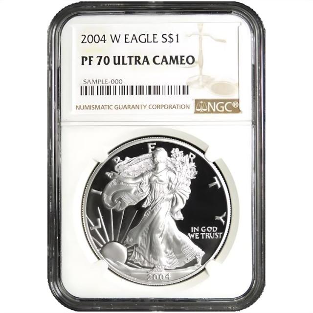 2004-W プルーフ $1 アメリカン シルバー イーグル NGC PF70UC