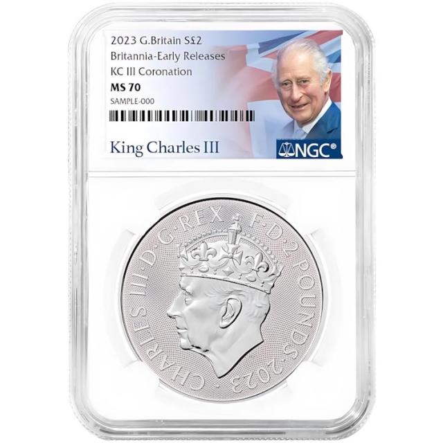2023 英国 2 ポンド シルバー キング チャールズ ブリタニア