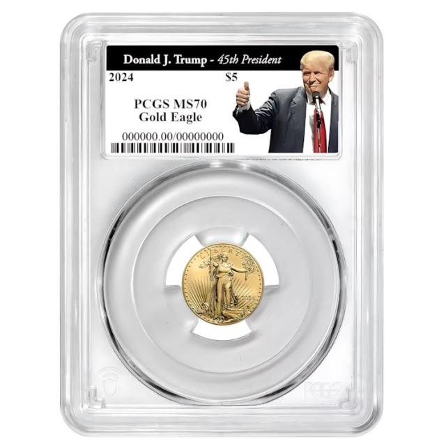 2024 $5 アメリカン ゴールド イーグル 1/10 オンス PCGS MS70