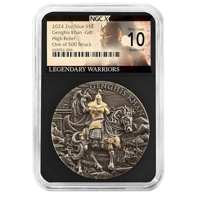 2024 $5 ニウエ ジンギスカン 2 オンス ハイレリーフ シルバー