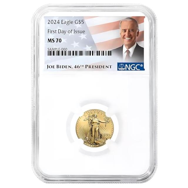 2024 $5 アメリカン ゴールド イーグル 1/10 オンス NGC MS70