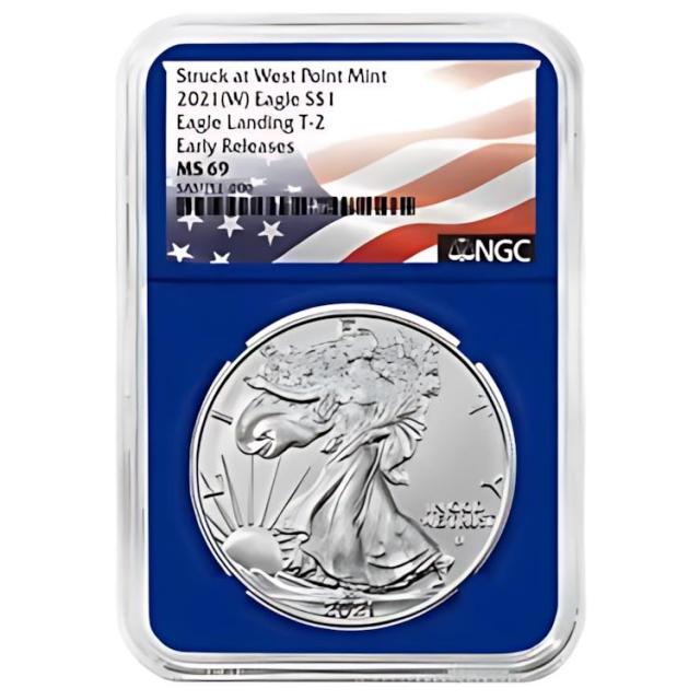 ★安心のPCGS鑑定済み〜イーグル銀貨 2021 PCGS MS69 2セット 2021 Silver Eagle (Type 2) MS-69 PCGS (First Day of