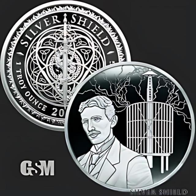 2021年　テスラ銀貨　プルーフver 1オンス　1枚 2024 - テスラ コイル 1 オンス .999 ファイン シルバー