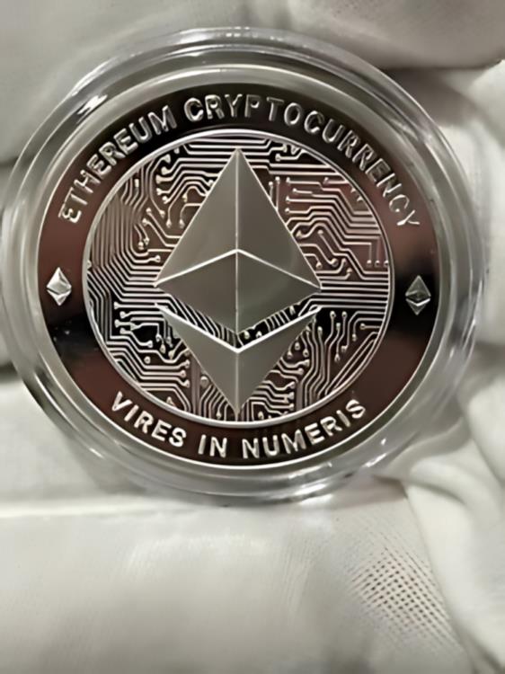 新しいイーサリアム暗号通貨純粋な.999シルバーラウンドコインカプセル入り