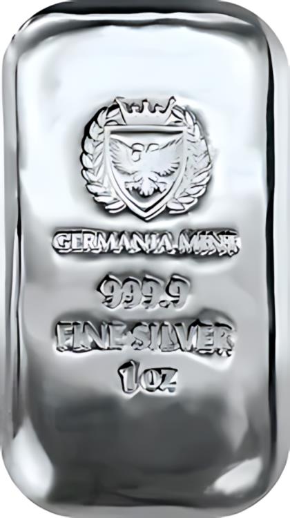 20オンス シルバー ロング鋳造バー - スコッツデールミント