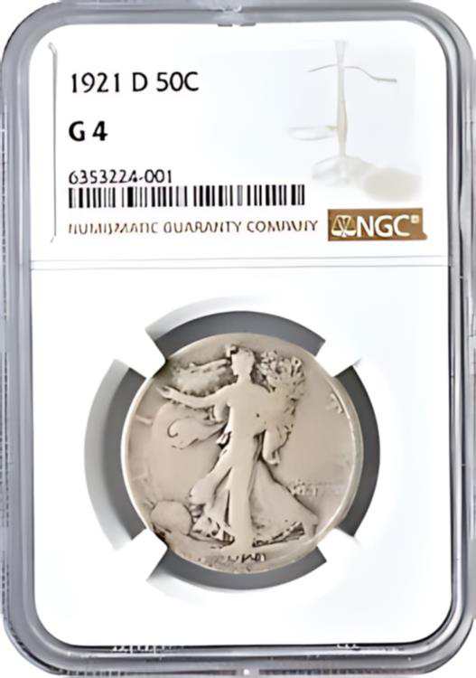 1921-D ウォーキング リバティ ハーフダラー 50C 循環 G 良好 NGC G4
