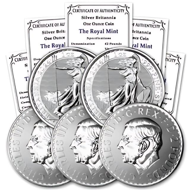 2024年　ブリタニア銀貨１オンス　5枚セット 英国 2024 1 オンス ブリタニア BU シルバー コイン 5 枚ロット