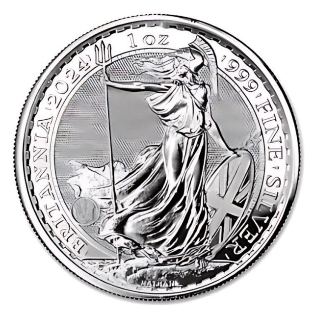 英国 2024 1 オンス ブリタニア BU シルバー コイン 5 枚ロット