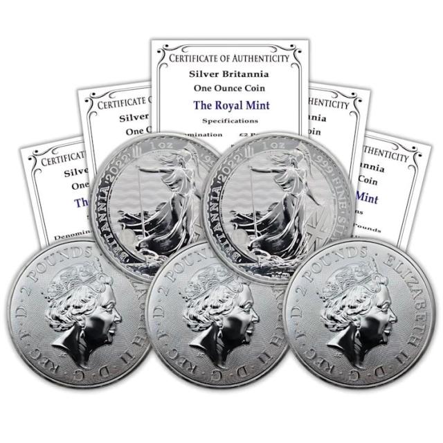 2025 イギリス 1 オンス ブリタニア銀貨 (10 ロット) 発送中!