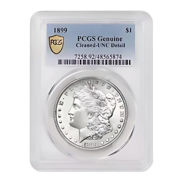 1899 $1 アメリカン シルバー モルガン ドル PCGS 本物の洗浄済み UNC ディテール コイン