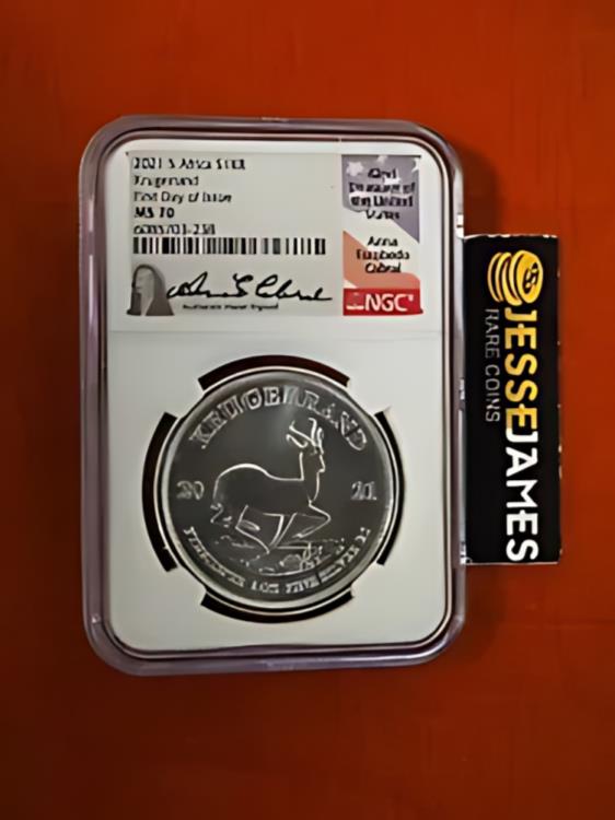 2021 南アフリカ シルバー クルーガーランド NGC MS70 初日発行 アンナ