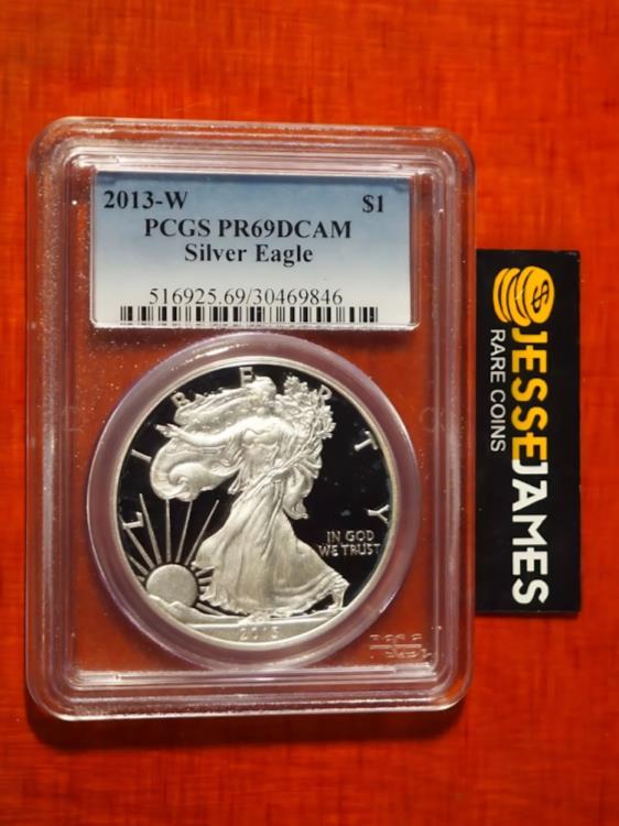 2013 W プルーフ シルバー イーグル PCGS PR69 DCAM クラシック ブルー