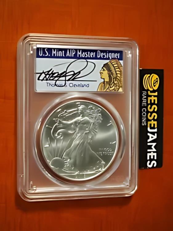 アメリカ2018年イーグル銀貨トーマス・クリーブランド　サイン　PR70DCAM アメリカ2018年イーグル銀貨トーマス・クリーブランド サイン