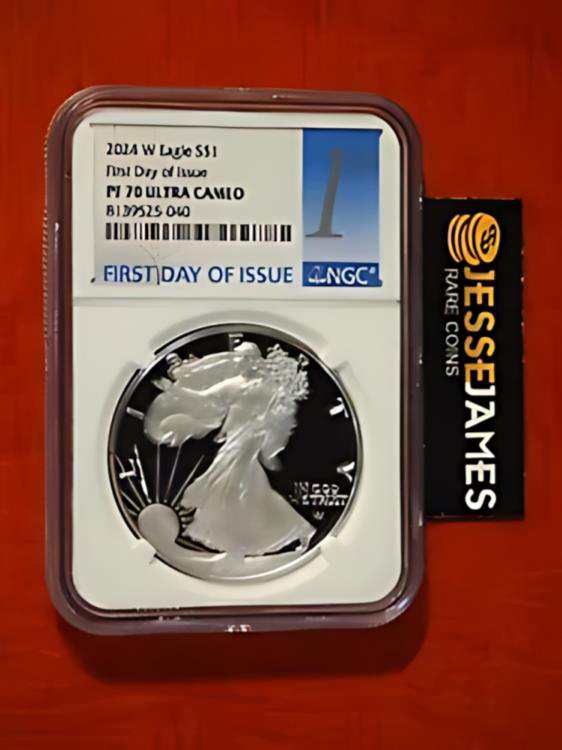 2024 W プルーフ シルバー イーグル NGC PF70 ウルトラ カメオ 発行初日 FDI 1st ラベル