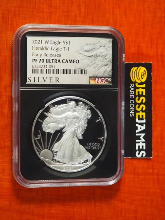 2021 W プルーフ シルバー イーグル NGC PF70 ウルトラ カメオ