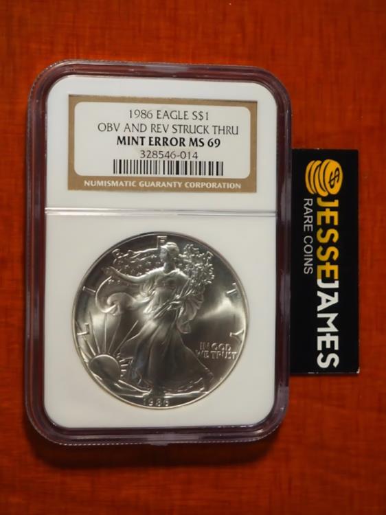 1986 $1 アメリカン シルバー イーグル NGC ミント エラー MS69