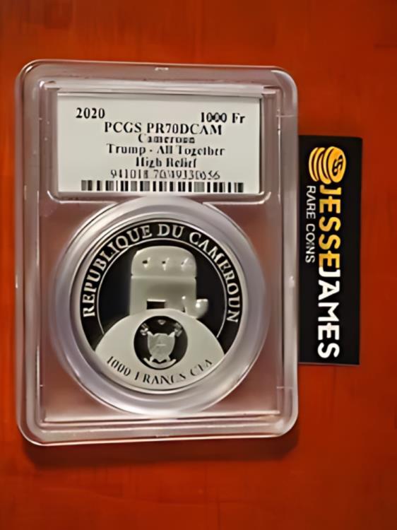 2020 カメルーン ドナルド・トランプ 1000F銀貨－NGC PF70 UC 2020年 カメルーン ドナルド・トランプ 1000F 銀貨 - NGC PF70 UC