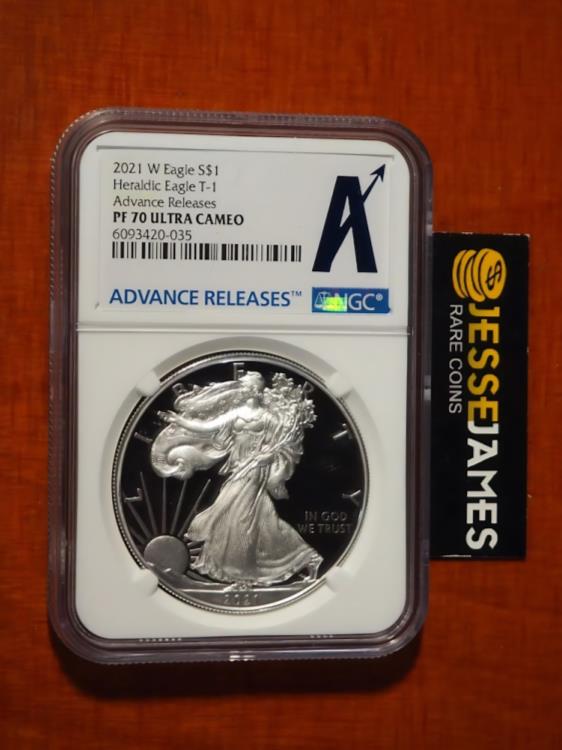 2021 W プルーフ シルバー イーグル NGC PF70 ウルトラ カメオ
