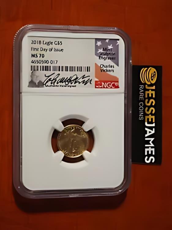 2018 $5 ゴールド イーグル NGC MS70 発行初日 CHARLES VICKERS