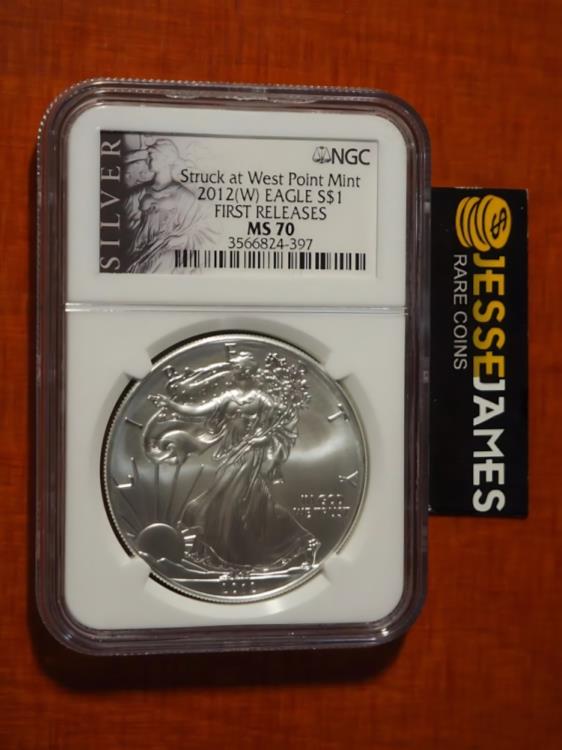 2012年 アメリカン・イーグル銀貨 MS 70 NGC ウェストポイント
