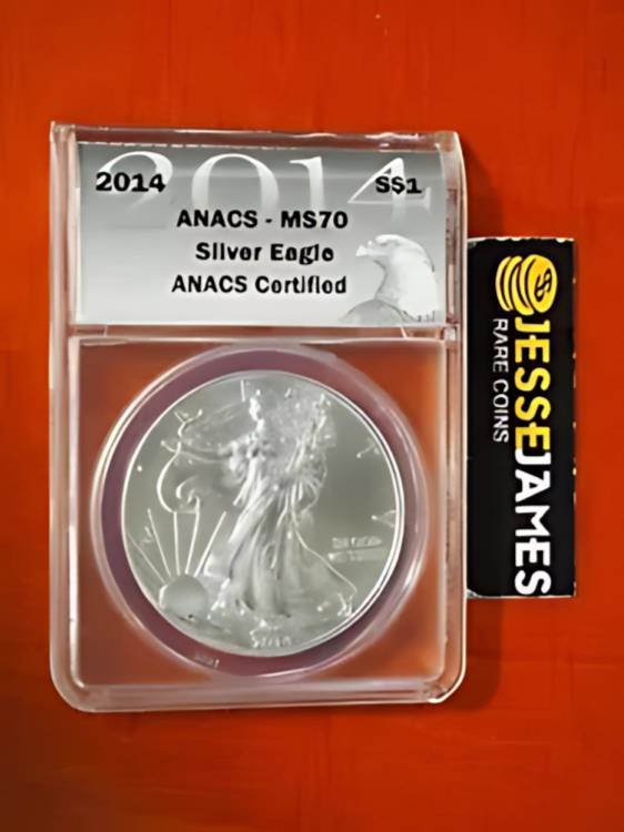 2014 $1 アメリカン シルバー イーグル ANACS MS70