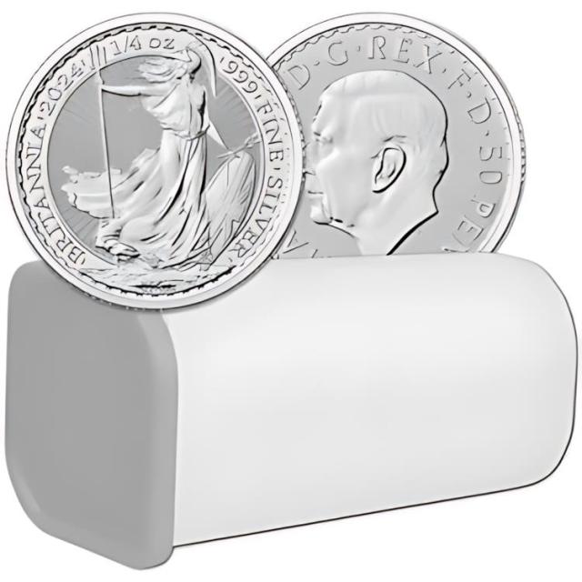 ブリタニア 50ペンス 1/4オンス 銀貨4枚 2024 イギリス シルバー ブリタニア 1/4 オンス 50 ペンス BU 1