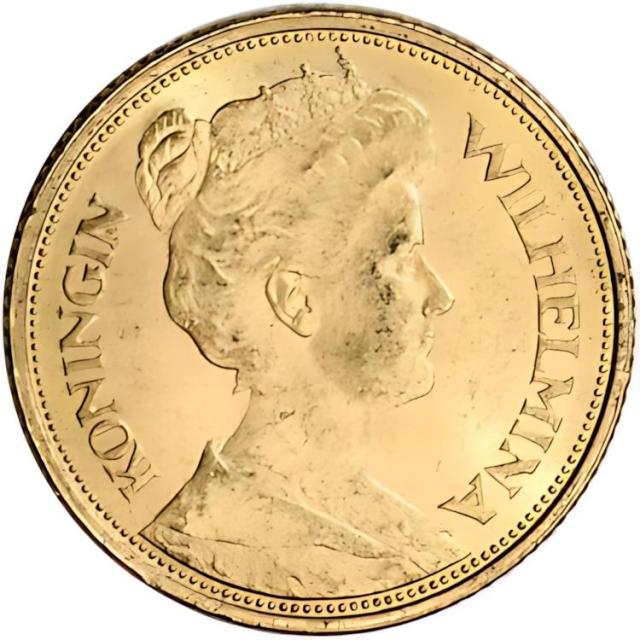 1912 オランダ ゴールド 5 グルデン 0.0972 オンス - ウィルヘルミナ I