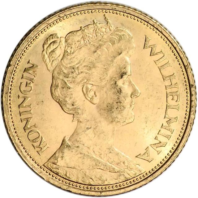 オランダ王国 5グルデン金貨 1912年　ウィルヘルミナ女王 オランダ王国 5グルデン金貨 1912年 ウィルヘルミナ女王 オランダ