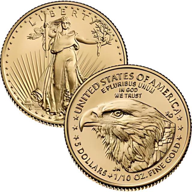[MS70]イーグル金貨　1/10オンス 本日のアメリカ 1/10oz イーグル金貨 5ドル K22(22金)の買取価格
