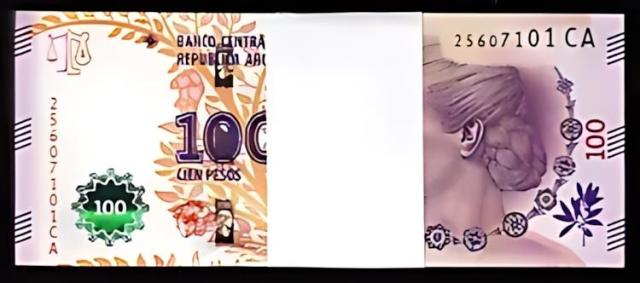 アルゼンチン 100 ペソ 2012 (2016)、UNC、バンドル、パック 100