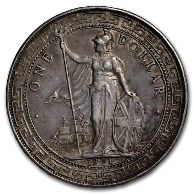 銀幣　イギリス貿易銀 Dollar 1901 C上品　本物保証 極めて希少 銀幣 イギリス貿易銀 Dollar 1901 C上品 本物保証 極めて希少 s