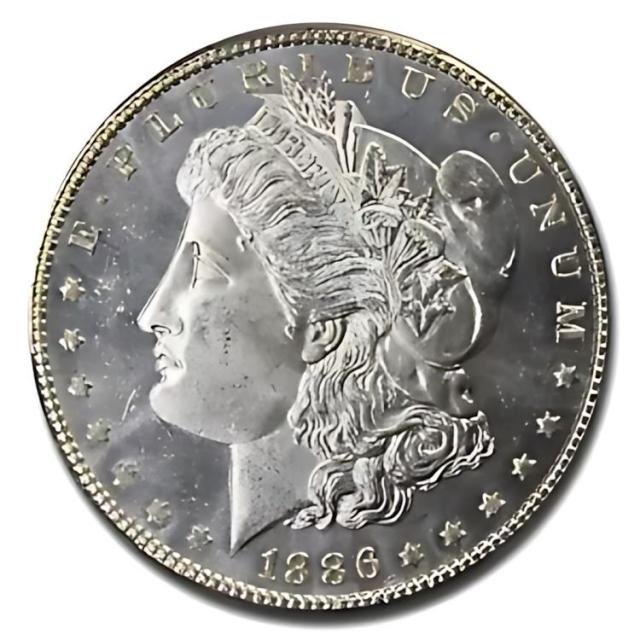 1886 モルガン ドル MS-64+ PCGS (PL) アート・美術品・骨董品