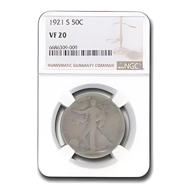 1921-S ウォーキング リバティ ハーフダラー VF-20 NGC