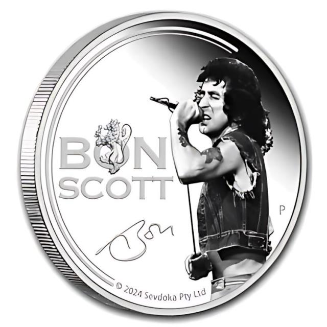 2024 オーストラリア 1 オンス シルバー カラー AC/DC ボン スコット プルーフ