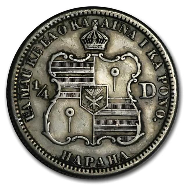 ハワイ 1/4 クォーター コイン カラカウア王 1883年 銀貨 ◇ハワイ銀貨