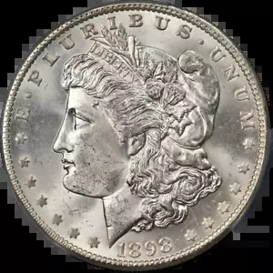1898 モーガン シルバー 1 ドル トーン コイン PCGS MS 63 (8) A