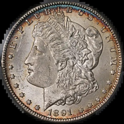 1891-CC モーガン シルバー ダラー PCGS MS63 ナイス アイ アピール ストロング ストライク