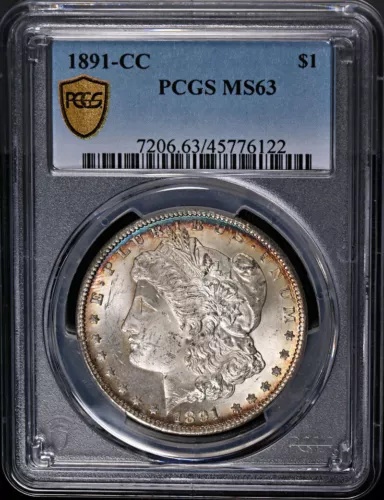 1891-CC モーガン シルバー ダラー PCGS MS63 ナイス アイ アピール ストロング ストライク